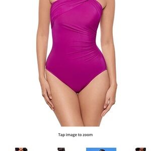 Miraclesuit Strapless Ruched One-Piece Swimsuit - Fuchsia